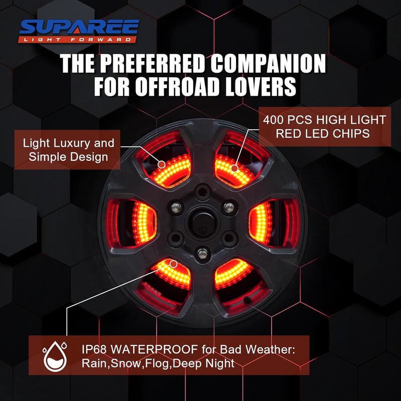 SUPAREE 400PCS LED Third Brake Light for Fo-rd Bronco 2021-2024, Spare Tire Brake Light with 3-Sided Bright Red, High-Mounted Plug & Play Rear Wheel Light, Compatible with 2/4 Door Bronco Accessories - Image 5